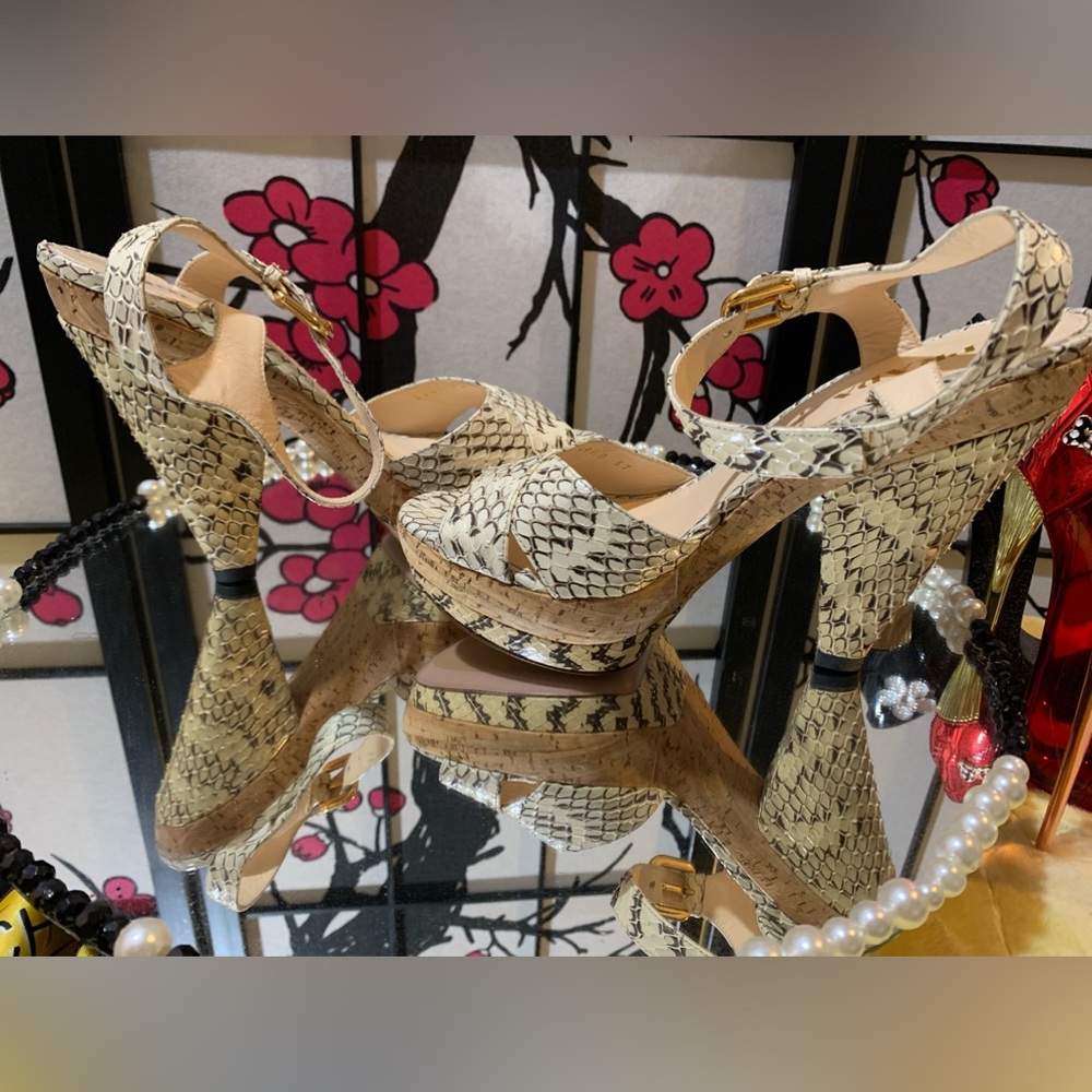 Prada Python Platform Sandals!Euc!Retail $750.00 … - image 5
